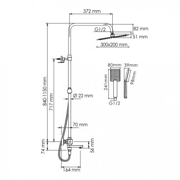 Душевая стойка WasserKRAFT A199.069.141.010.CH Thermo