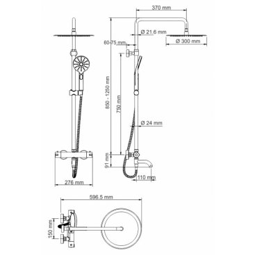 Душевая стойка WasserKRAFT A28801 Thermo