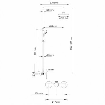 Душевая колонна WasserKRAFT A12202