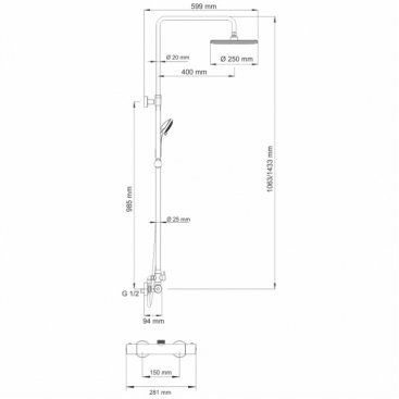 Душевая колонна WasserKRAFT A13302 Thermo