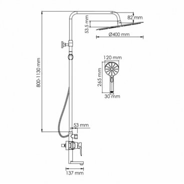 Душевая стойка WasserKRAFT A166.117.127.010.CH