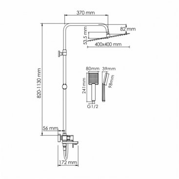 Душевая стойка WasserKRAFT A177.119.141.087.CH