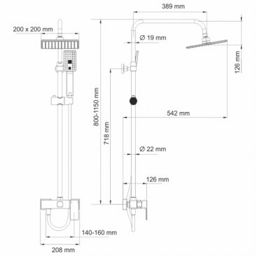 Душевая стойка WasserKRAFT A17702