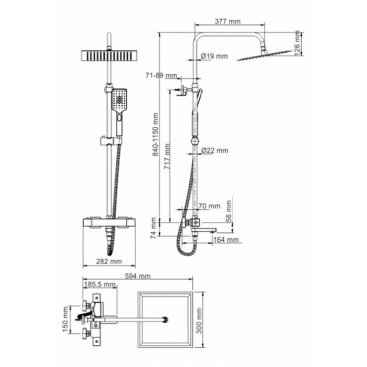 Душевая стойка WasserKRAFT A19901 Thermo