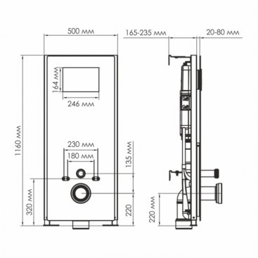 Инсталляция для унитаза WasserKRAFT Abens 20TLT.010.ME.BL.PG04