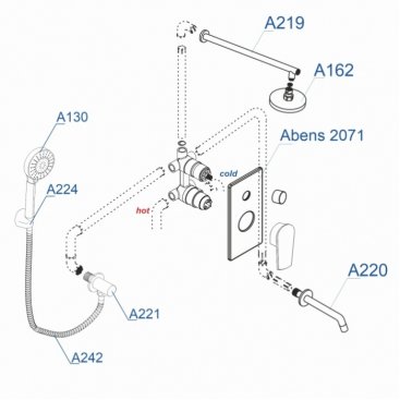 Душевая система WasserKRAFT Abens A172071