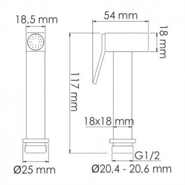 Гигиенический набор WasserKRAFT Aisch А55094