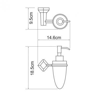 Дозатор мыла стеклянный WasserKRAFT Aller K-1199