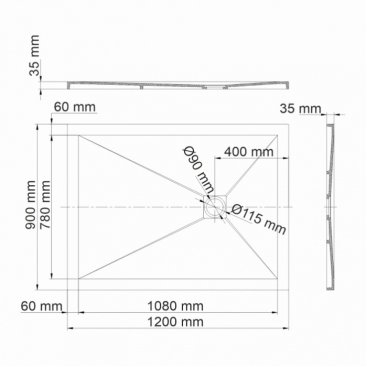 Душевой поддон WasserKRAFT Aller 10T07 120x90