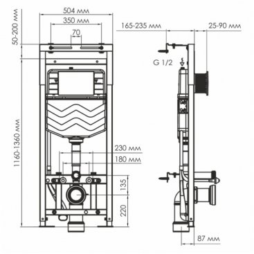 Инсталляция для унитаза WasserKRAFT Alme 15TLT.010.ME.PG02