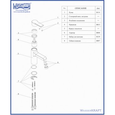 Смеситель для раковины WasserKRAFT Ammer 3703