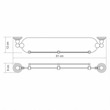 Полка стеклянная WasserKRAFT Ammer K-7044