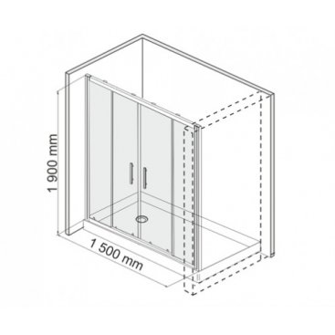 Душевая дверь WasserKRAFT Amper 29S08 150 см