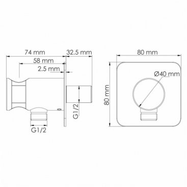 Держатель лейки со штуцером WasserKRAFT Asphe A290