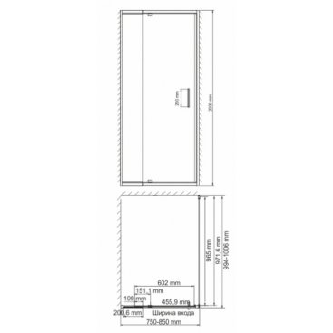 Душевой уголок WasserKRAFT Berkel 48P29 80x100 см