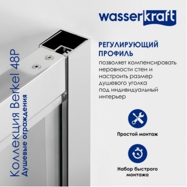 Душевая дверь WasserKRAFT Berkel 48P13 110 см