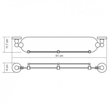 Полка стеклянная WasserKRAFT Diemel K-2244