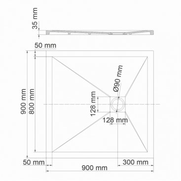 Душевой поддон WasserKRAFT Dill 61T03 90x90