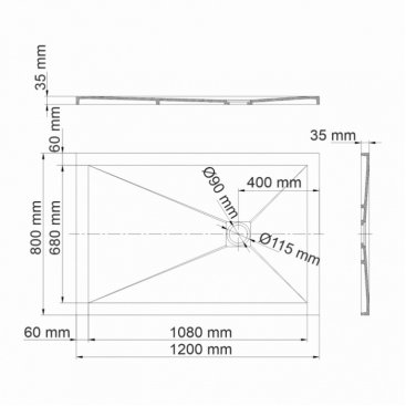 Душевой поддон WasserKRAFT Dill 61T06 120x80