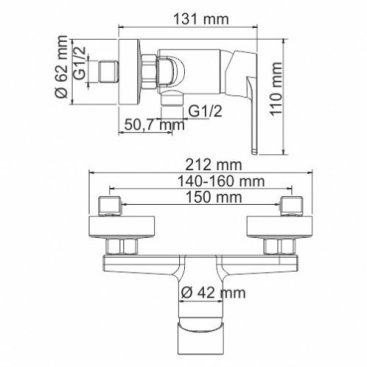 Смеситель для душа WasserKRAFT Dill 6102