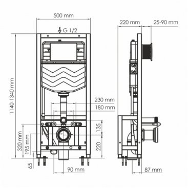 Инсталляция для унитаза WasserKRAFT Dill 61TLT.010.ME.WH04