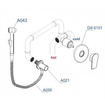 Гигиенический набор WasserKRAFT Dill A06156