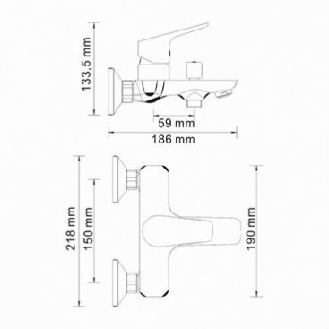 Смеситель для ванны WasserKRAFT Lippe 4501