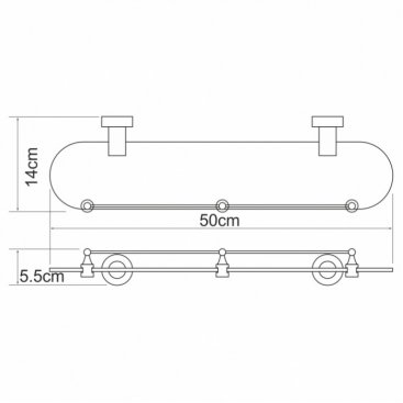 Полка стеклянная WasserKRAFT Donau K-9444