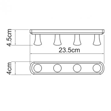 Планка с 4-мя крючками WasserKRAFT K-1074