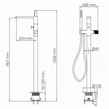 Смеситель для ванны WasserKRAFT Ems 7621