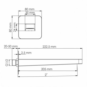 Смеситель для ванны WasserKRAFT Ems A7651.303.305.280.197.207