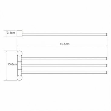 Полотенцедержатель тройной поворотный WasserKRAFT Exter K-1533