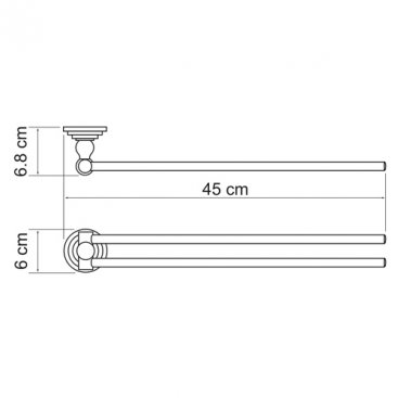 Полотенцедержатель двойной поворотный WasserKRAFT Isar K-7331