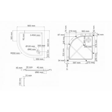 Душевой поддон WasserKRAFT Isen 26T01 90x90 см