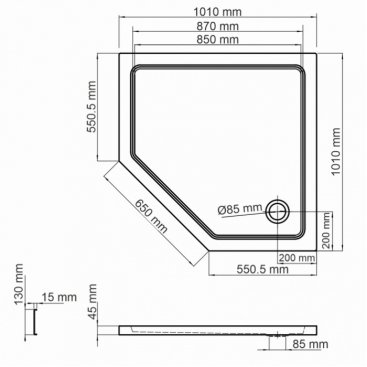 Душевой поддон WasserKRAFT Isen 26T38 100x100