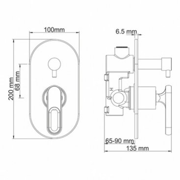 Встраиваемый смеситель для душа WasserKRAFT Kammel 1841