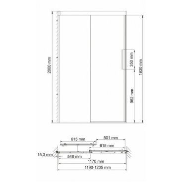 Душевая дверь WasserKRAFT Kammel 18S05 120 см