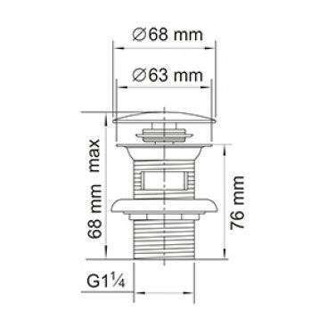 Донный клапан Push-up WasserKRAFT A024