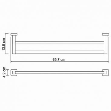 Полотенцедержатель двойной WasserKRAFT Lippe K-6540