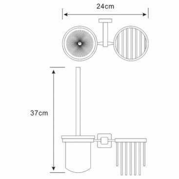 Ершик настенный с держателем освежителя WasserKRAFT Lippe K-6535