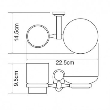 Стакан и мыльница керамические WasserKRAFT Main K-9226C