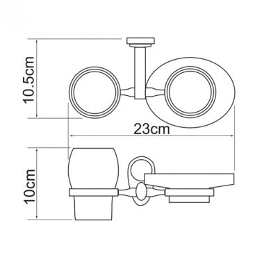 Стакан и мыльница стеклянные WasserKRAFT Main K-9226