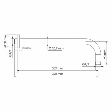 Кронштейн для верхнего душа WasserKRAFT A146