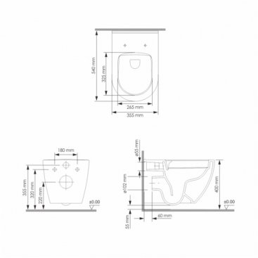 Унитаз подвесной WasserKRAFT Mindel H002.E034 безободковый