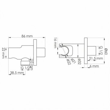 Штуцер с держателем WasserKRAFT A148