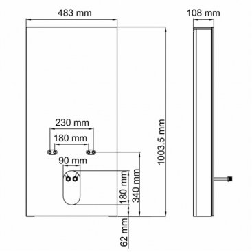 Пристенный модуль системы инсталляции для биде WasserKRAFT Naab 86BDT.050.WH