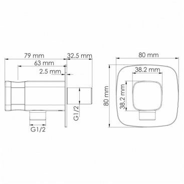 Держатель лейки со штуцером WasserKRAFT Naab A326