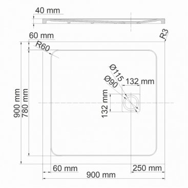 Душевой поддон WasserKRAFT Neime 19T03 90x90