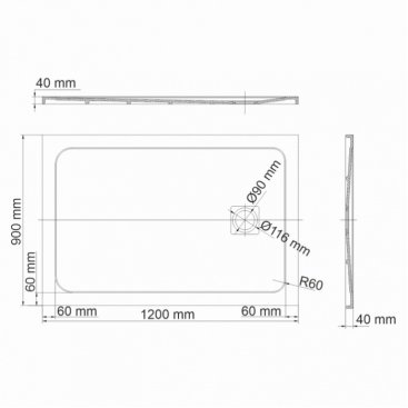 Душевой поддон WasserKRAFT Neime 19T07 120x90