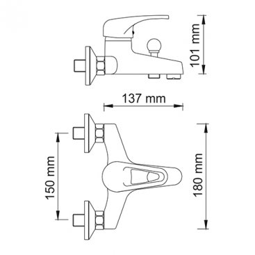 Смеситель для ванны WasserKRAFT Oder 6301